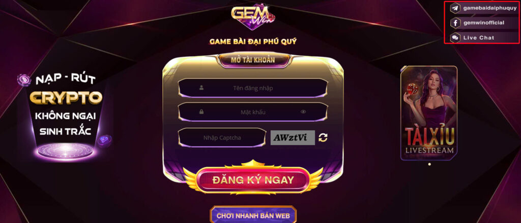 Hướng dẫn đăng ký account GEMWIN cho newbie tham khảo