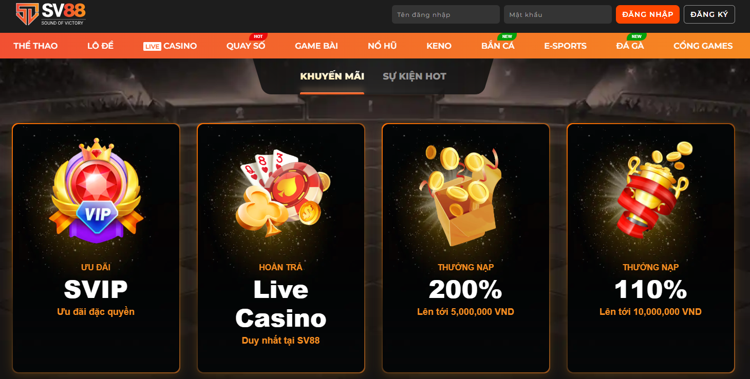 Khám phá các sảnh game hot hit tại nhà cái SV88